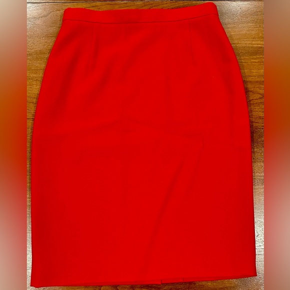 Vintage ESCADA Wool Pencil Skirt Red Size 40